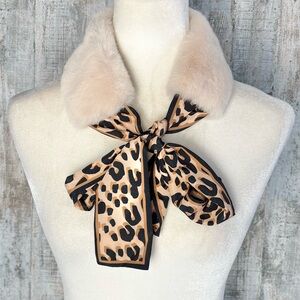 Faux fur leopard print neck wrap